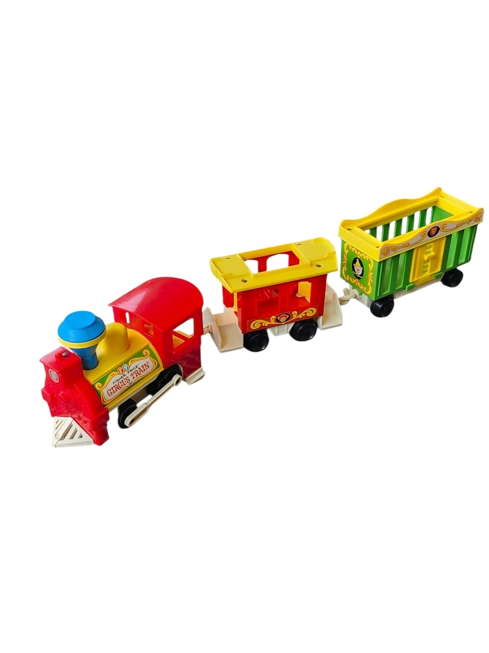Vintage 1973 Fisher-Price Little People Circus Train #991 3-Car Pull Toy Working